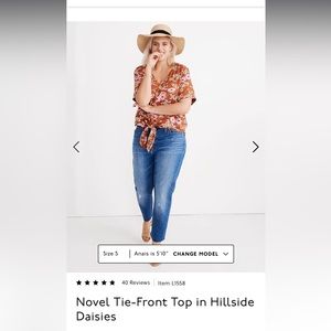 Madewell tie-front floral top